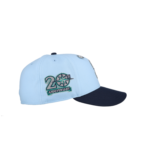 Seattle Mariners 20th Anniversary Two Tone Blue Metallic 59Fifty Fitted Hat
