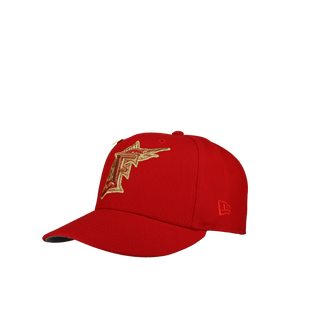 Florida Marlins 10th Anniversary Red Gold Metallic 59Fifty Fitted Hat