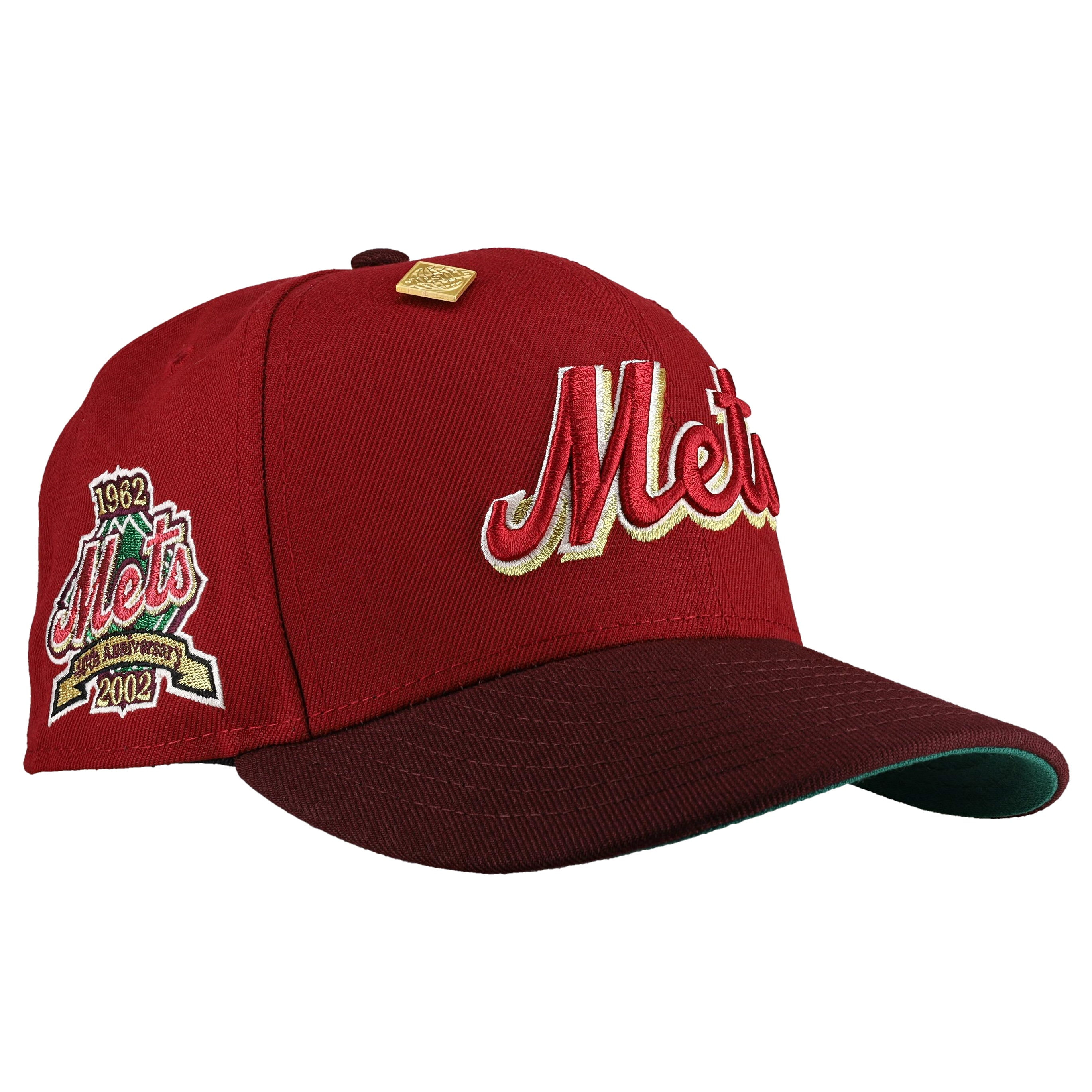 New York Mets 40th Anniversary Red/Burgundy Metallic 59Fifty Fitted Hat