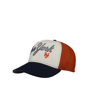 New York Mets Chrome/Burnt Orange Pinwheel 59Fifty Fitted Hat