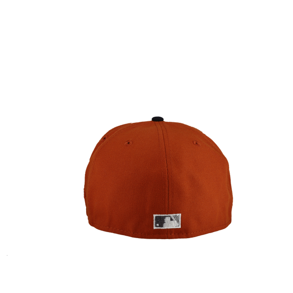 New York Mets Chrome/Burnt Orange Pinwheel 59Fifty Fitted Hat