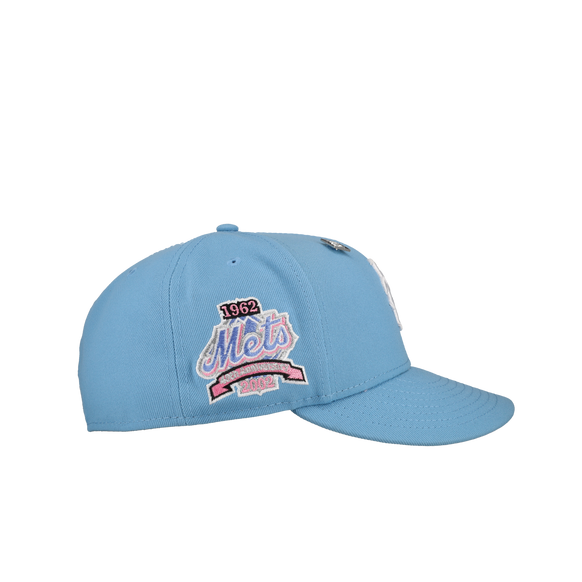 New York Mets 40th Anniversary Sky Blue/Pink Metallic 59Fifty Fitted Hat