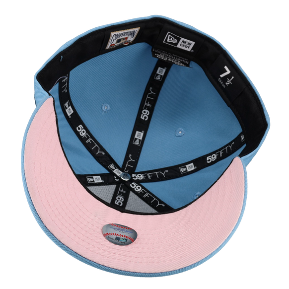 New York Mets 40th Anniversary Sky Blue/Pink Metallic 59Fifty Fitted Hat