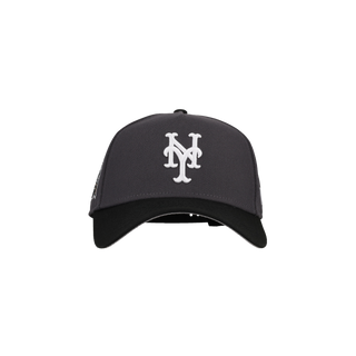 New York Mets 9Forty A Frame Snapback Hat (Graphite/Black)