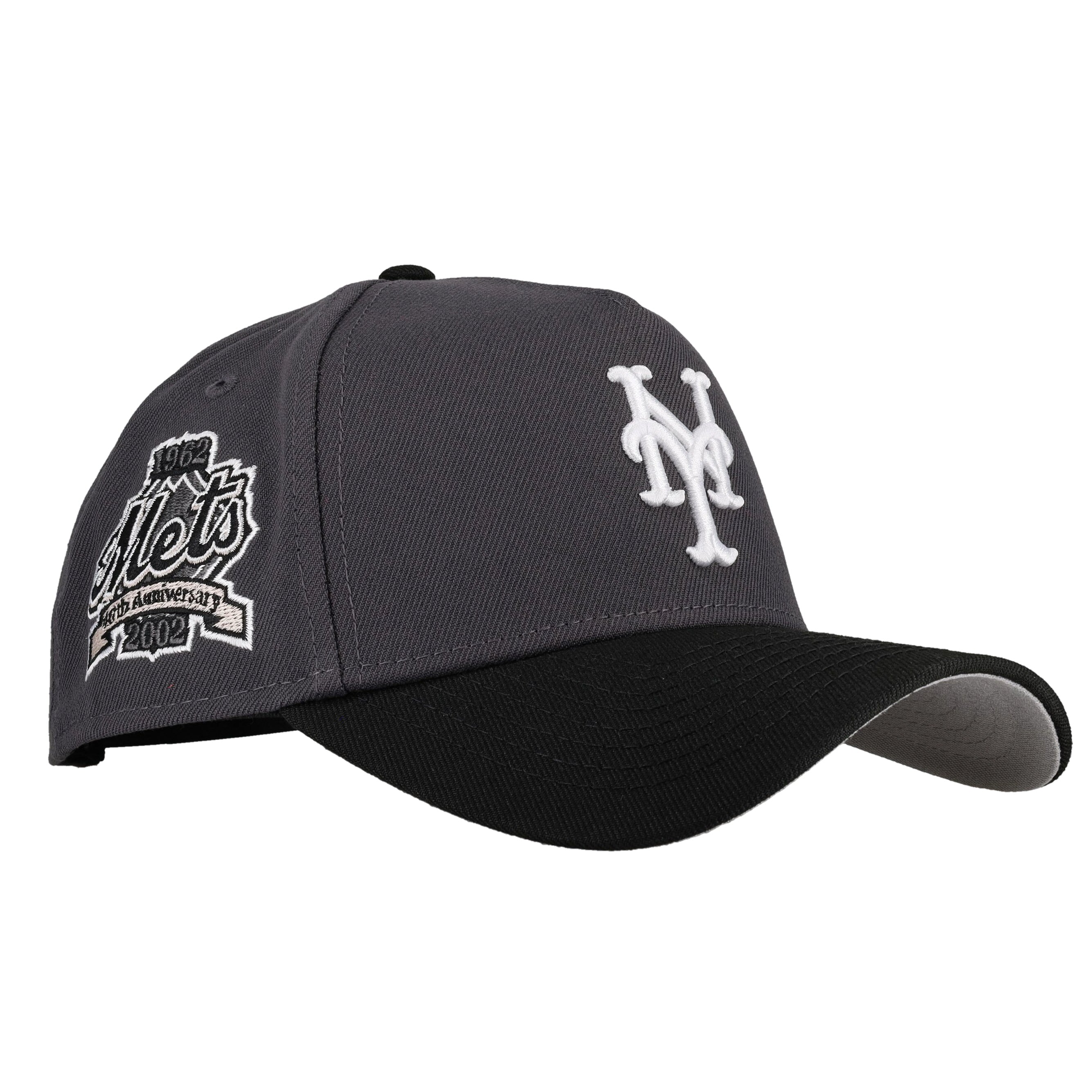 New York Mets 9Forty A Frame Snapback Hat (Graphite/Black)