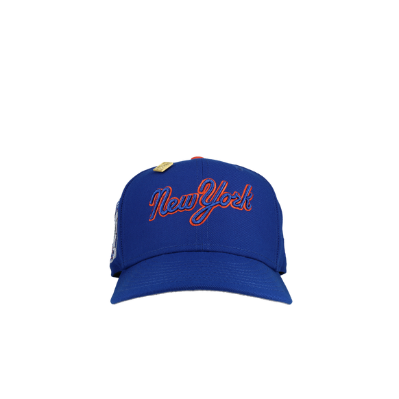 New York Mets Subway Series Blue Metallic Script 59Fifty Fitted Hat