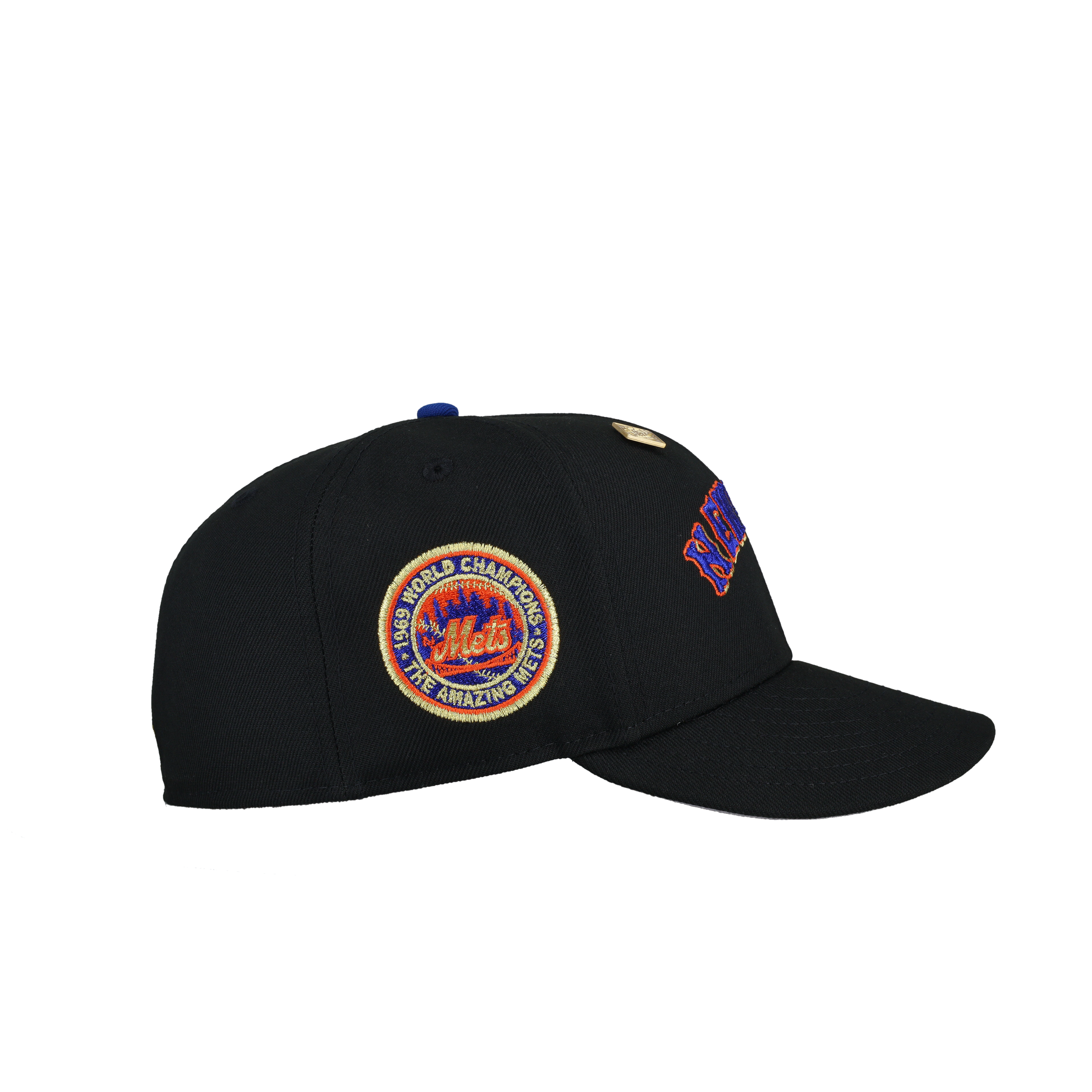 New York Mets 1969 World Series Script Metallic Fitted Hat