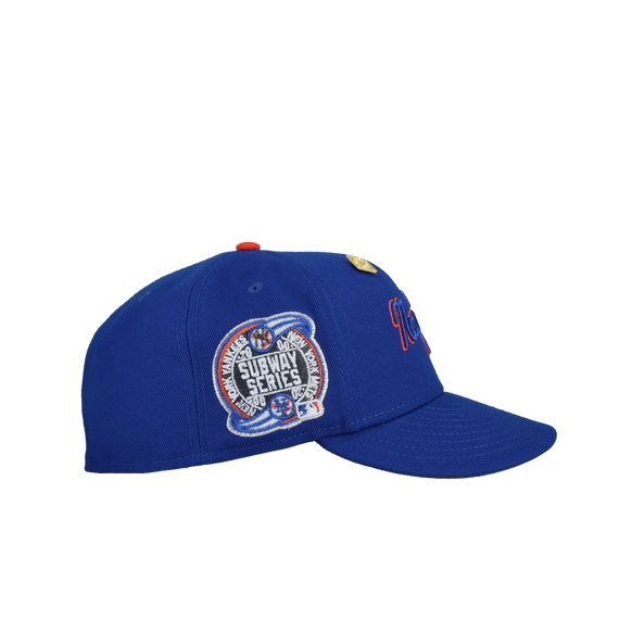 New York Mets Subway Series Blue Metallic Script 59Fifty Fitted Hat