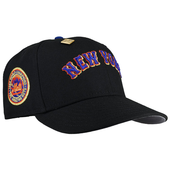 New York Mets 1969 World Series Script Metallic Fitted Hat