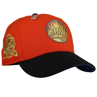 New York Mets 40th Anniversary Orange/Black Gold Metallic 59Fifty Fitted Hat