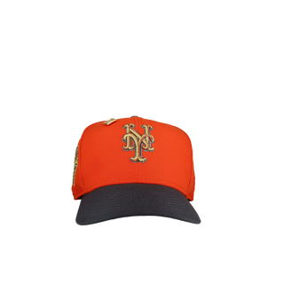 New York Mets 2000 World Series Orange Gray Metallic Shine 59Fifty Fitted Hat