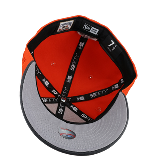 New York Mets 2000 World Series Orange Gray Metallic Shine 59Fifty Fitted Hat