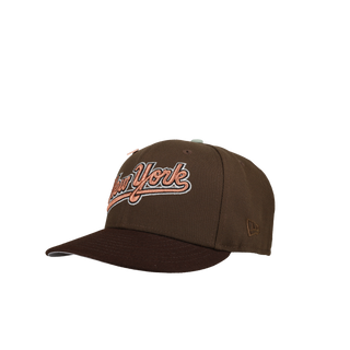 New York Mets 40th Anniversary Two Tone Brown Copper Metallic Script 59Fifty Fitted Hat