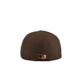 New York Mets 40th Anniversary Two Tone Brown Copper Metallic Script 59Fifty Fitted Hat