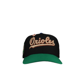 Baltimore Orioles 30th Anniversary Black/Green Metallic Script 59Fifty Fitted Hat