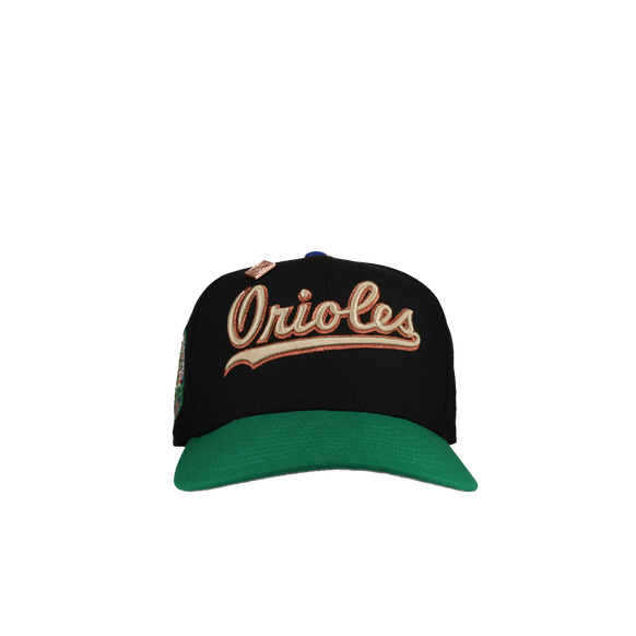 Baltimore Orioles 30th Anniversary Black/Green Metallic Script 59Fifty Fitted Hat