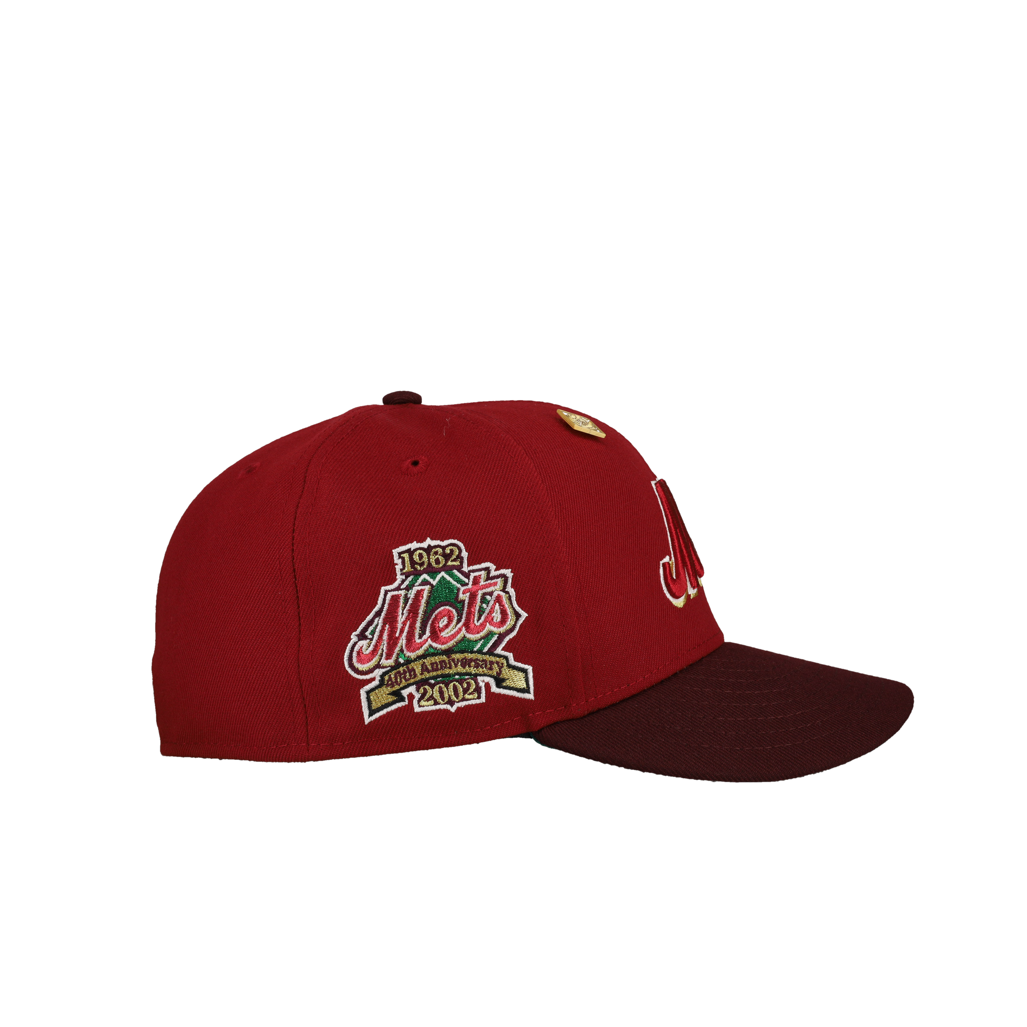 New York Mets 40th Anniversary Red/Burgundy Metallic 59Fifty Fitted Hat