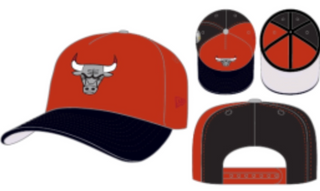 Chicago Bulls Split Championship Black/Red Metallic 9Fifty A Frame Snapback Hat