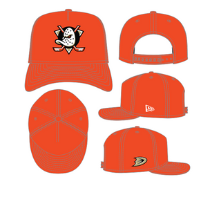 Anaheim Mighty Ducks Team Color 9Fifty A Frame Snapback Hat (Grey Brim)