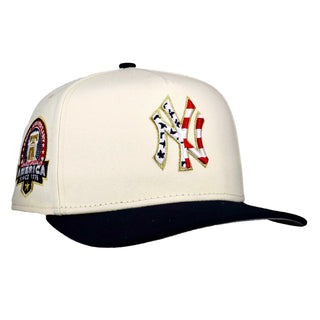 New York Yankees Chrome USA Off White/Navy 9Fifty A Frame Snapback Hat