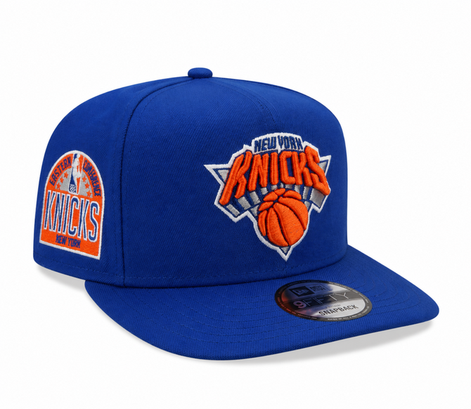 New York Knicks 9Fifty A Frame Snapback Hat (Grey Brim)
