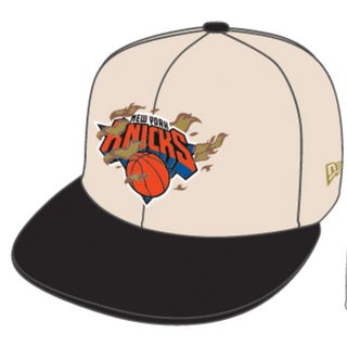 PRE-ORDER Capsule Exclusive New York Knicks Off White/Black Flames 3x NBA Champs Metallic (Grey Brim)
