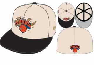 PRE-ORDER Capsule Exclusive New York Knicks Off White/Black Flames 3x NBA Champs Metallic (Grey Brim)