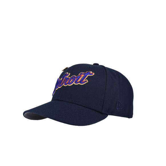 Detroit Tigers Script World Series Navy Metallic 59Fifty Fitted Hat