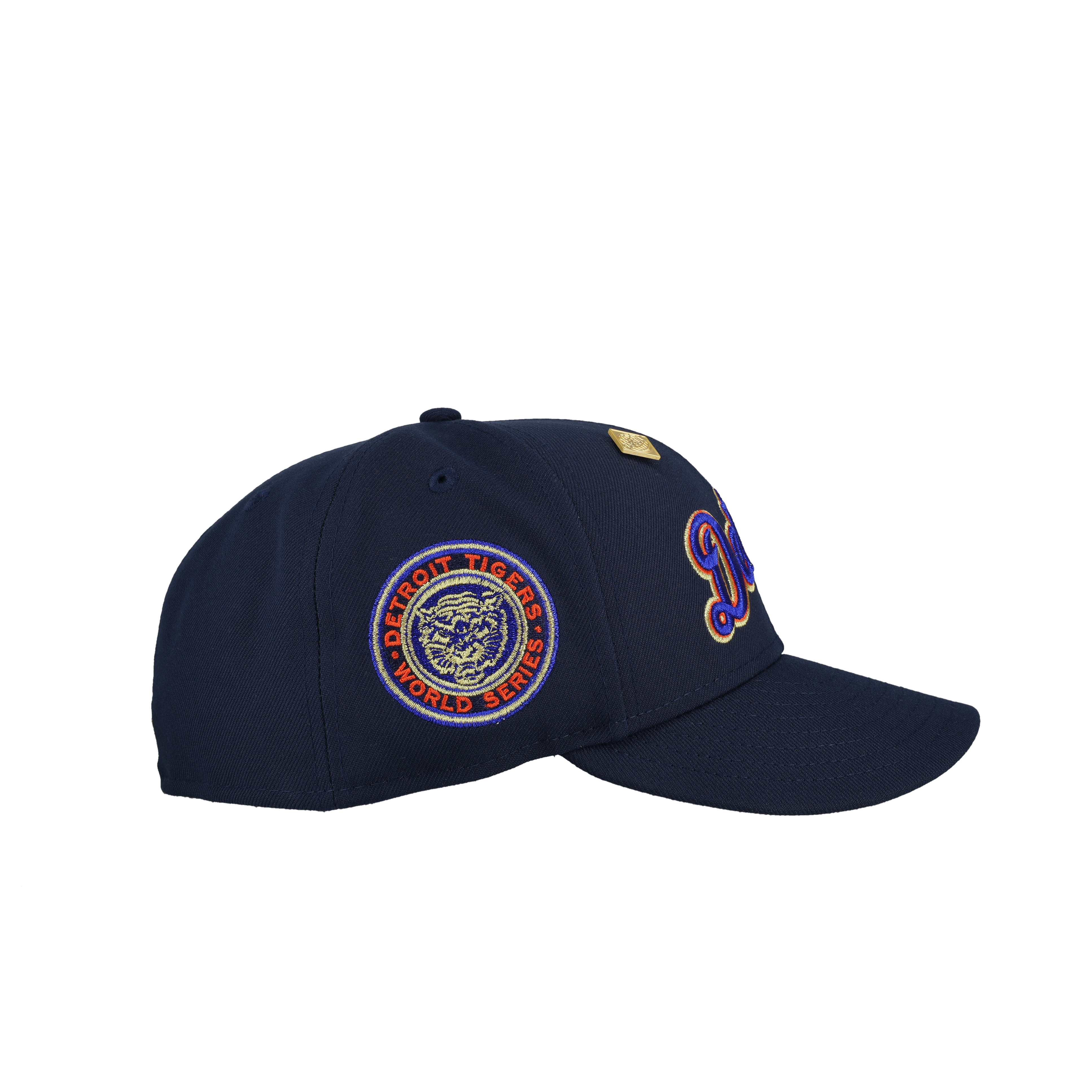Detroit Tigers Script World Series Navy Metallic 59Fifty Fitted Hat