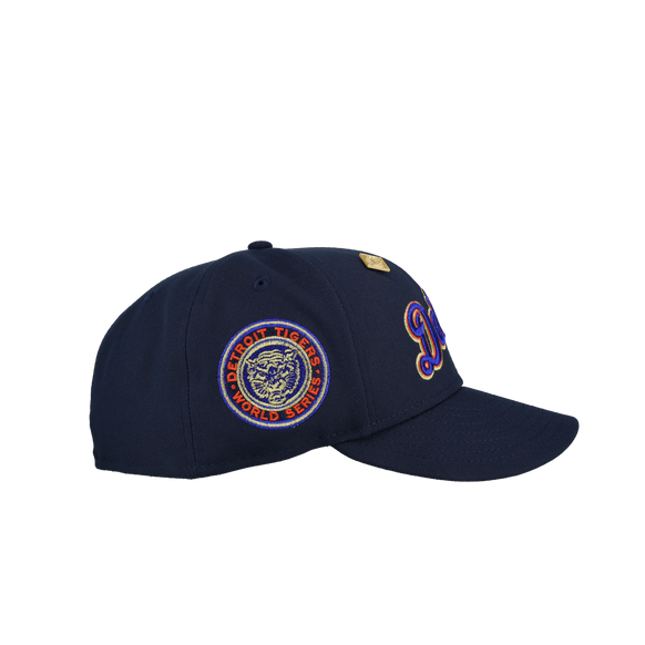 Detroit Tigers Script World Series Navy Metallic 59Fifty Fitted Hat