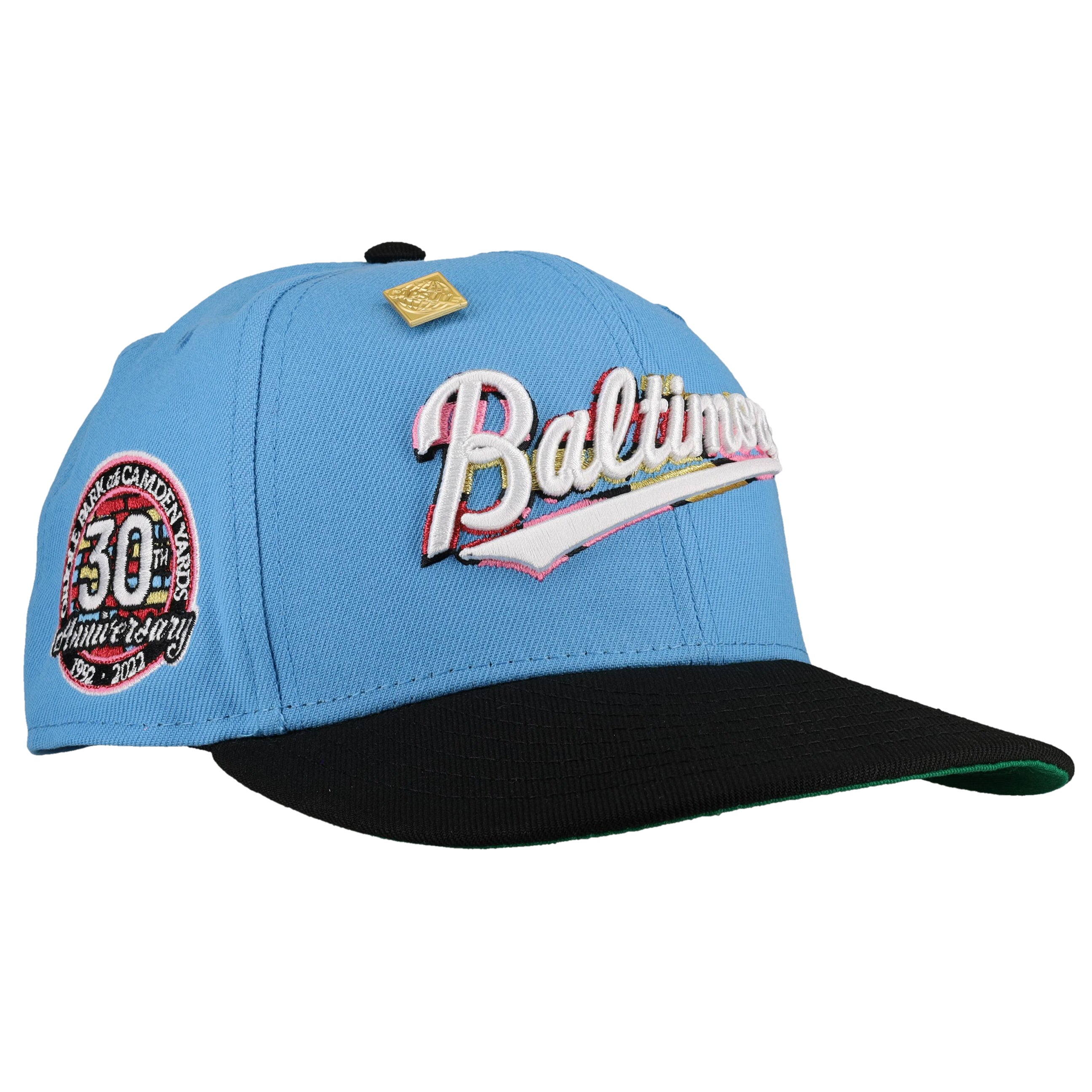 Baltimore Orioles 30th Anniversary Multi Script Metallic 59Fifty Fitted Hat