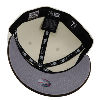 New York Yankees 1999 WS Off White Santa Metallic 59Fifty Fitted Hat