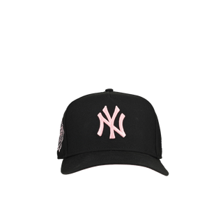 New York Yankees 1999 WS Metallic 9Fifty A Frame Snapback Hat (Pink Brim)