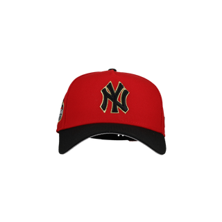 New York Yankees 9Forty A Frame Snapback Hat (Black/Red/Gold)