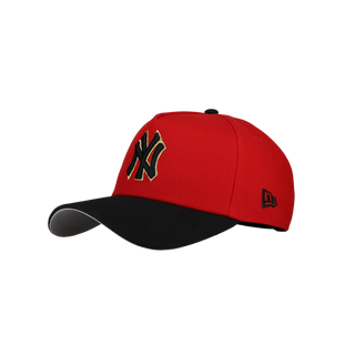 New York Yankees 9Forty A Frame Snapback Hat (Black/Red/Gold)