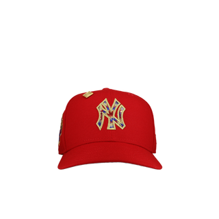 New York Yankees 1999 World Series Red Tie Dye Metallic 59Fifty Fitted Hat