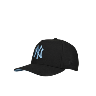 New York Yankees 1999 WS Metallic 9Fifty A Frame Snapback Hat (Ice Blue Brim)