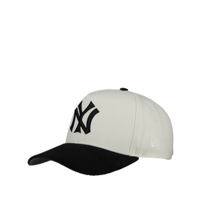 New York Yankees Black Off White Corduroy 9Fifty A Frame Snapback Hat