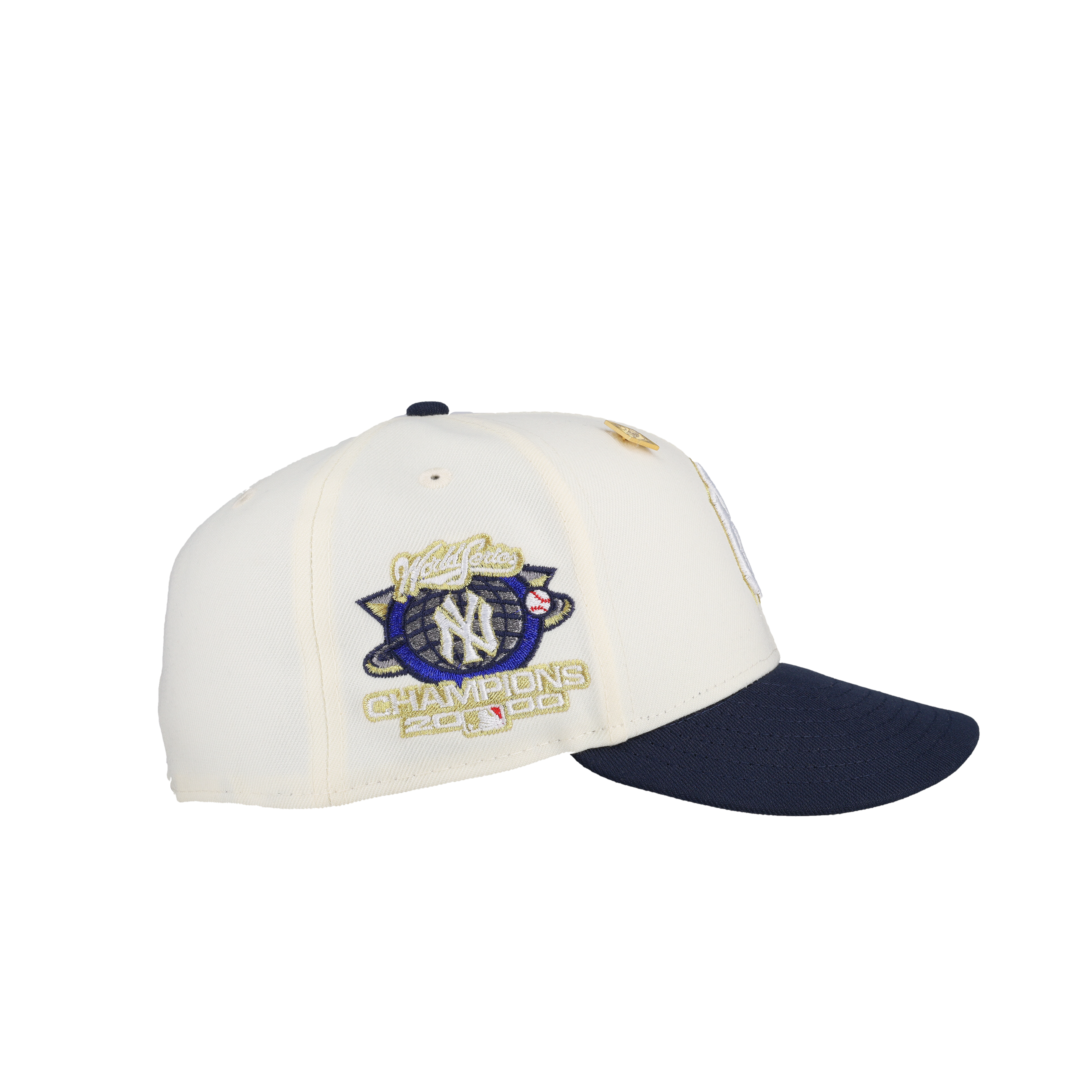 New York Yankees 2000 World Series Champs Off White/Navy Metallic 59Fifty Fitted Hat
