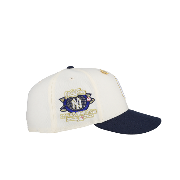 New York Yankees 2000 World Series Champs Off White/Navy Metallic 59Fifty Fitted Hat