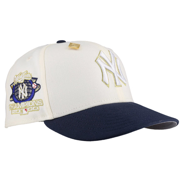 New York Yankees 2000 World Series Champs Off White/Navy Metallic 59Fifty Fitted Hat
