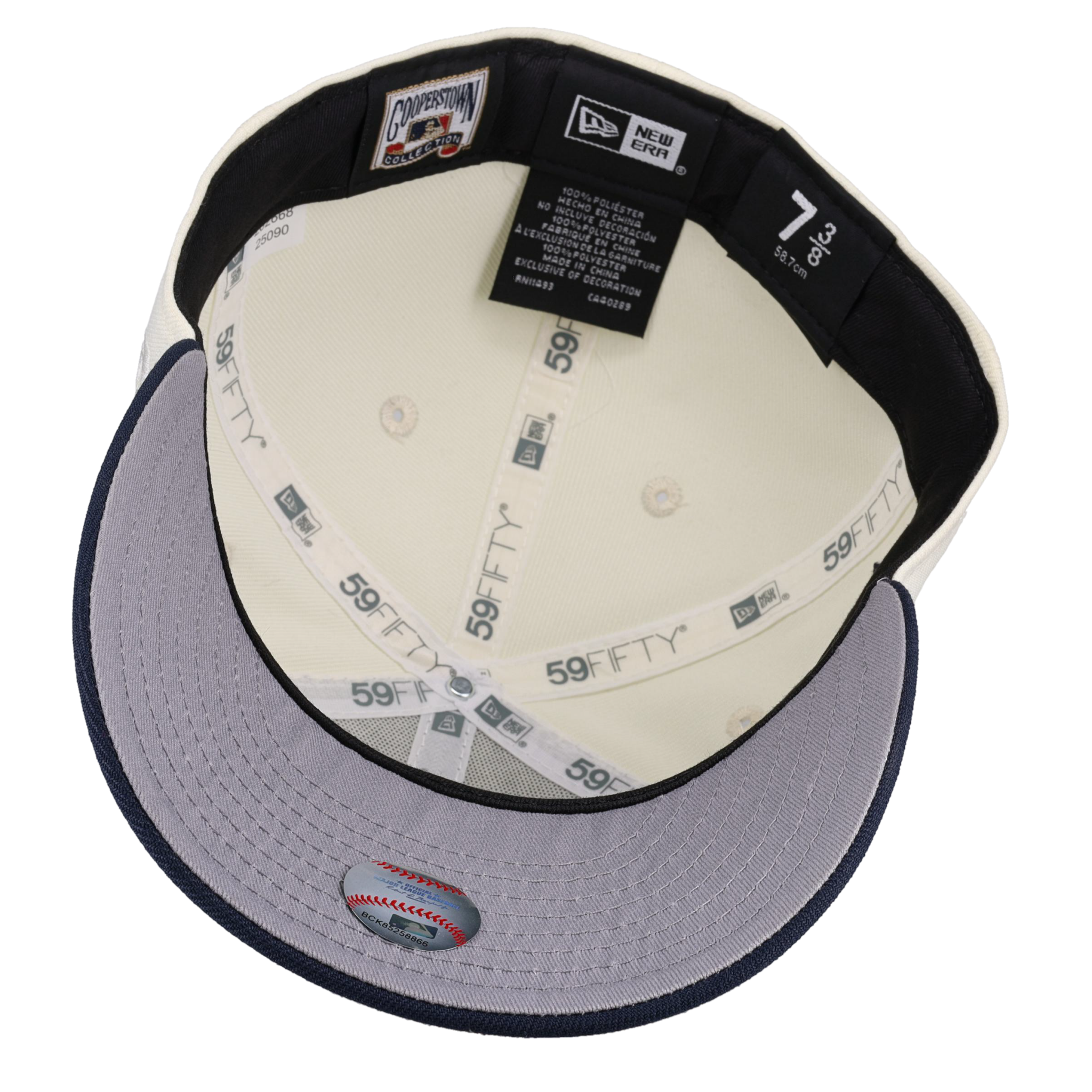 New York Yankees 2000 World Series Champs Off White/Navy Metallic 59Fifty Fitted Hat