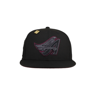 Anaheim Angels 40th Season Patch Burgundy Black Out 59Fifty Fitted Hat