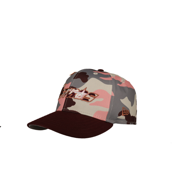 Houston Astros 45th Anniversary Red Camo 59Fifty Fitted Hat, close-up detail