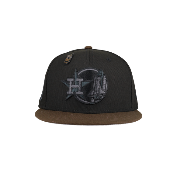 Houston Astros Walnut Blackout Collection Apollo 11 59Fifty Fitted Hat (RESTOCK)