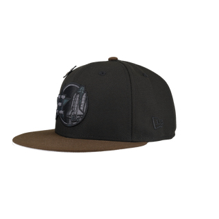 Houston Astros Walnut Blackout Collection Apollo 11 59Fifty Fitted Hat