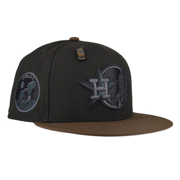 Houston Astros Walnut Blackout Collection Apollo 11 59Fifty Fitted Hat (RESTOCK)