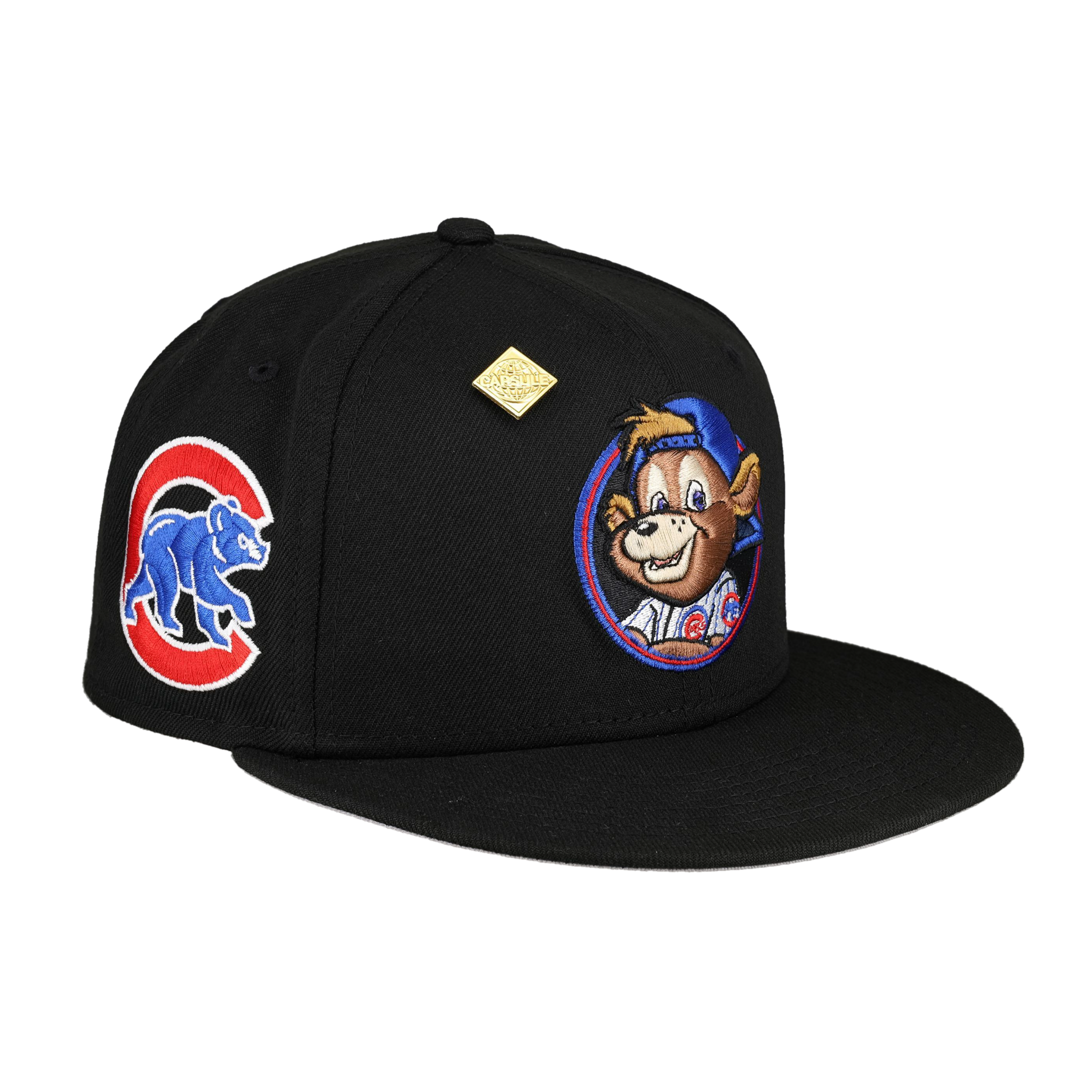 Chicago Cubs Clark The Bear Logo Black New Era 59Ffity Fitted Hat