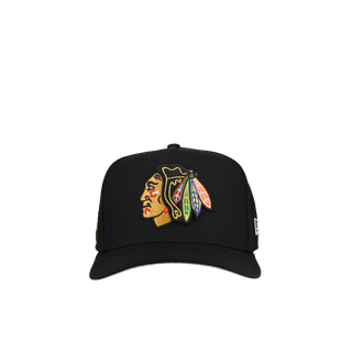 Chicago Blackhawks Team Color 9Fifty A Frame Snapback Hat (Grey Brim)
