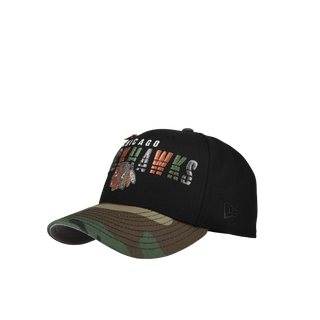 Chicago Black Hawks Chicago Stadium Black/Camo Script 59Fifty Fitted Hat